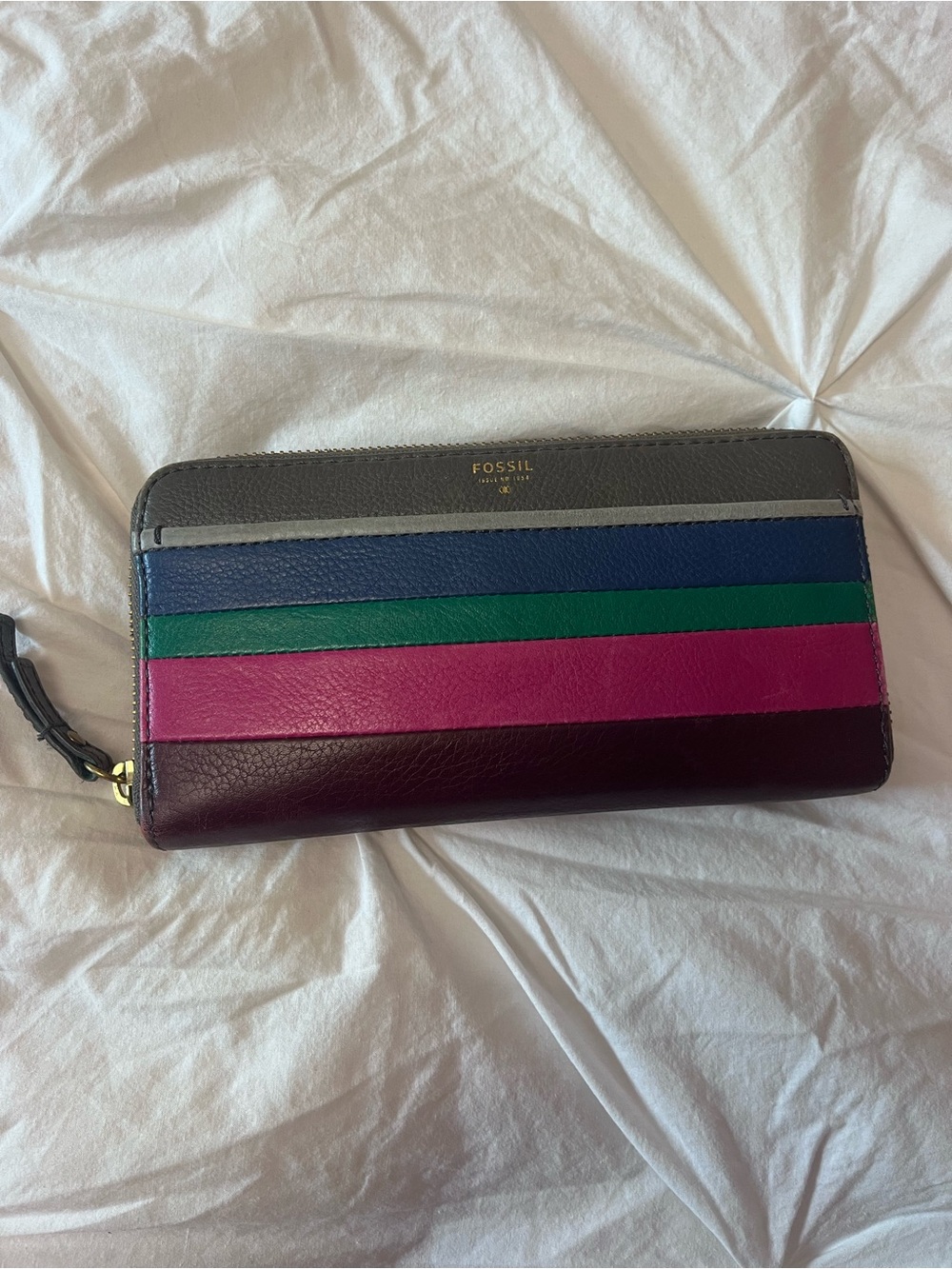Fossil Multi-Stripe Leather Wallet